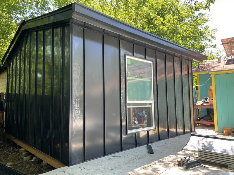 Black standing seam metal wall panels for Metal Roof Installation in Wauconda